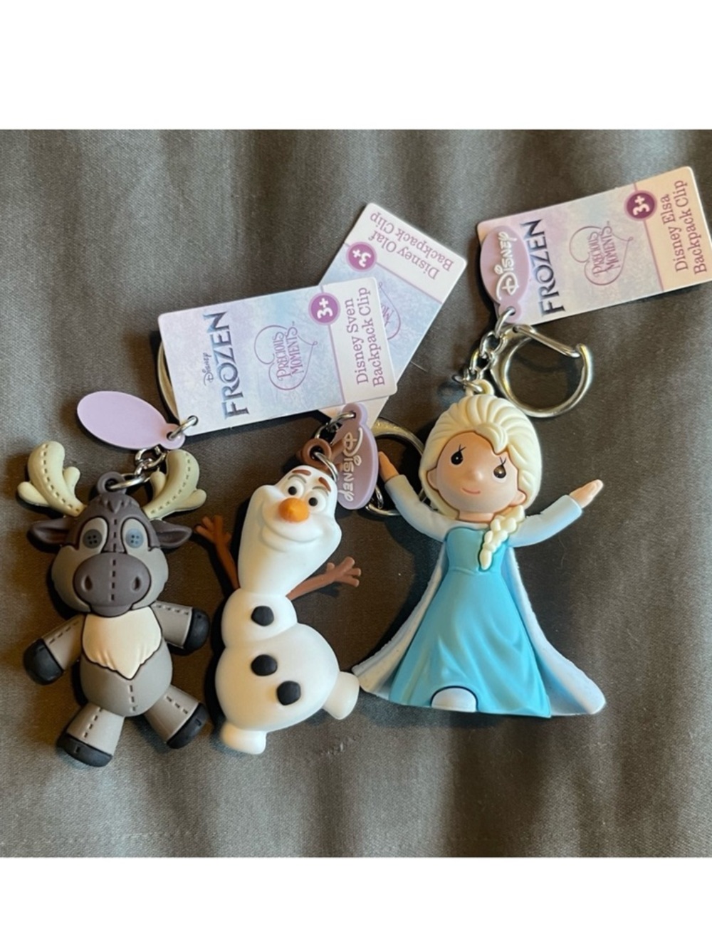 Disney Frozen Character Keychains / Backpack Clips